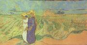 Vincent Van Gogh Two Women Crossing the Fields (nn04) USA oil painting artist
